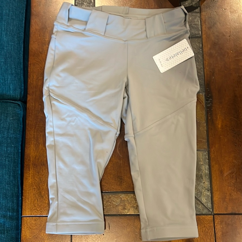 Women’s silver Bellalete softball pants NWT